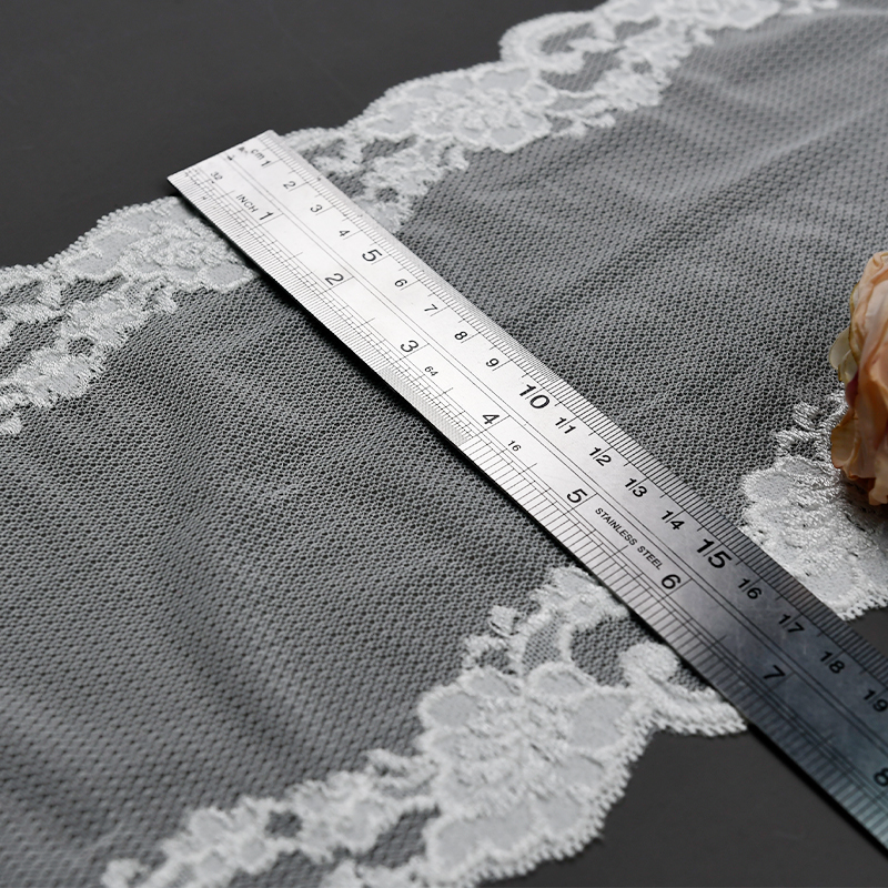 Ready Stock Lace High Quality 18cm Women's Elastic Floral Lace Trim 206100#