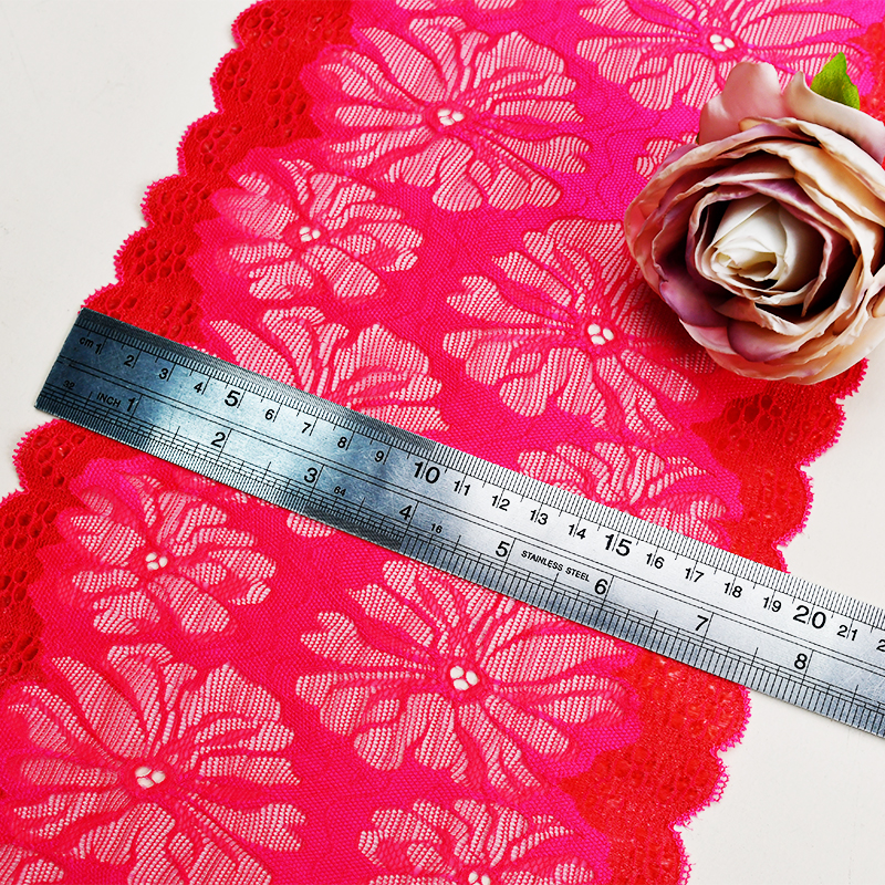 Ready Stock Lace High Quality 19cm Women's Elastic Floral Lace Trim 7682#