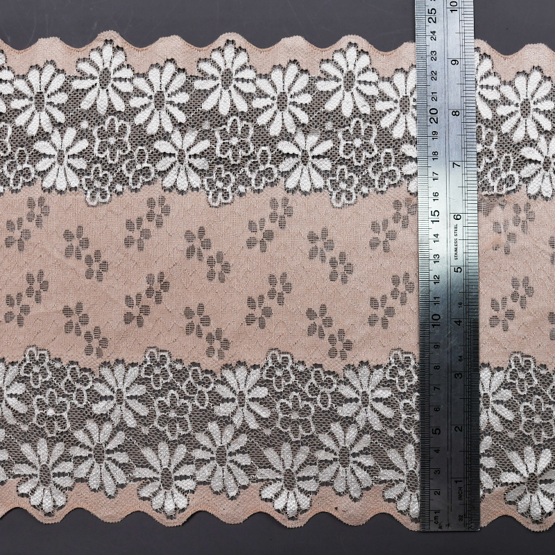 Ready Stock Lace High Quality 23cm Women's Elastic Floral Lace Trim306125#