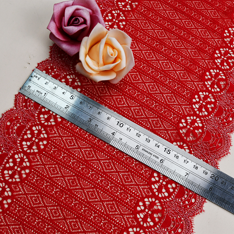 Ready Stock Lace High Quality 19cm Women's Elastic Floral Lace Trim 65150#
