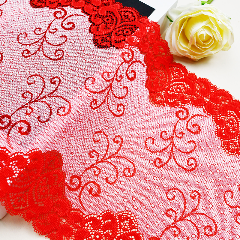 Professional Lace Manufacturer High Quality 22.5cm Stretch White Floral Lace Trim for Women 5032#