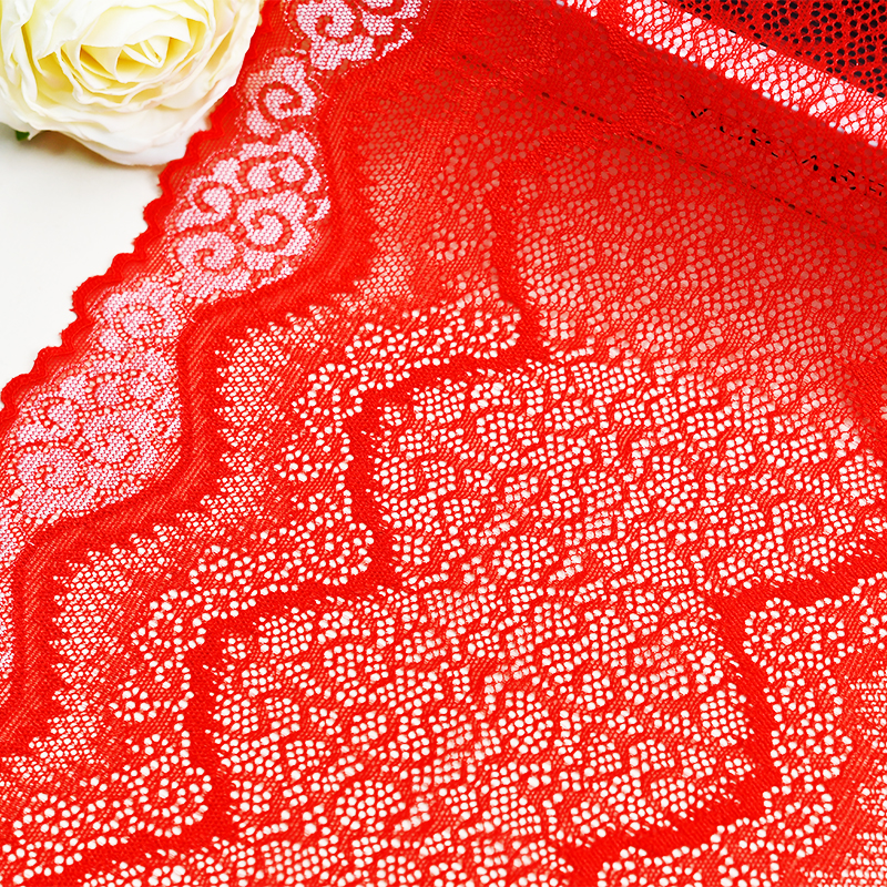Professional Lace Manufacturer High Quality 23.5cm Stretch White Floral Lace Trim for Women 4030#