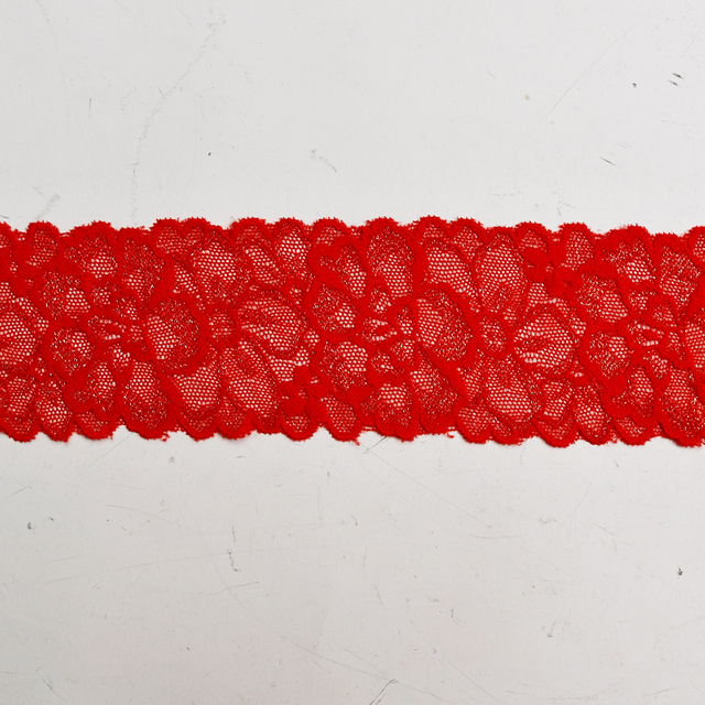 7cm Wholesale Bicolor knitted Elastic Lace Trim, nylon spandex stretch lace trim for women dress 116695-1#