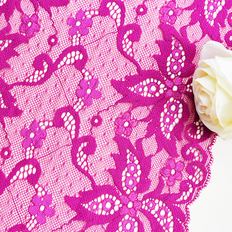 Professional Lace Manufacturer High Quality 24cm Stretch White Floral Lace Trim for Women 1092#