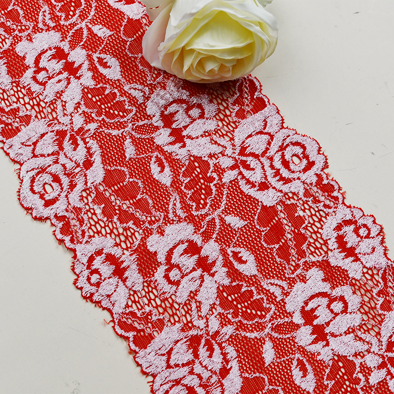 Professional Lace Manufacturer High Quality 16cm Stretch White Floral Lace Trim for Women 0732#