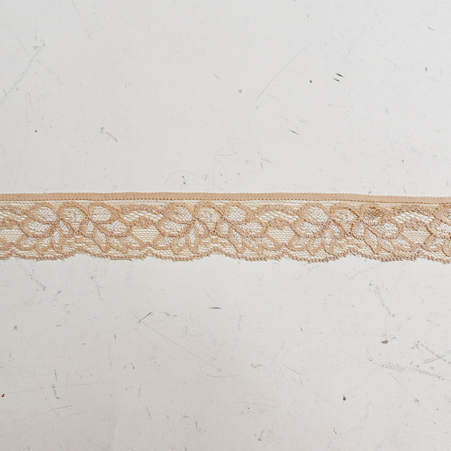 3.7cm Wholesale Bicolor knitted Elastic Lace Trim, nylon spandex stretch lace trim for women dress 106252#