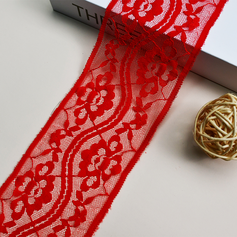Best Selling Tricot 8.5Cm Wide Nylon Spandex Guipure Garniture Stretch Soft Lace Trim Trimming 4802#