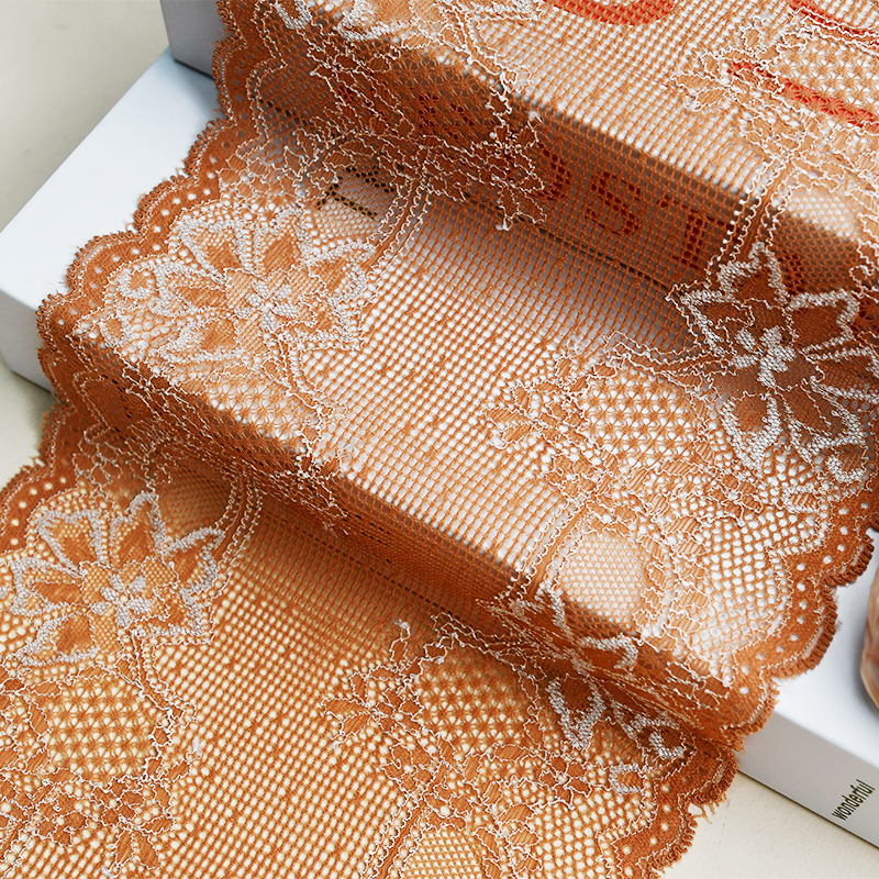 Professional Lace Manufacturer High Quality 17cm Stretch White Floral Lace Trim for Women AB01#