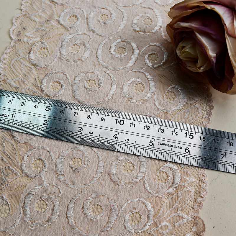 Professional Lace Manufacturer High Quality 17cm Stretch White Floral Lace Trim for Women K160#