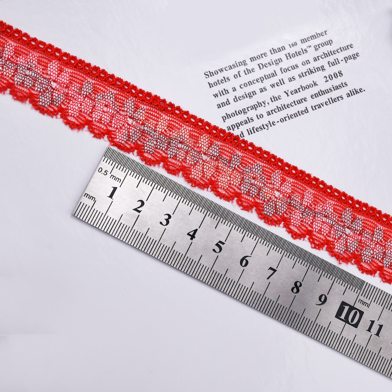 High Quality Stretch Nylon Lace Trim 2.2cm Nylon Lace Fabric Nylon Spandex Lace for Bra And Underwear Wedding Decoration 05058#