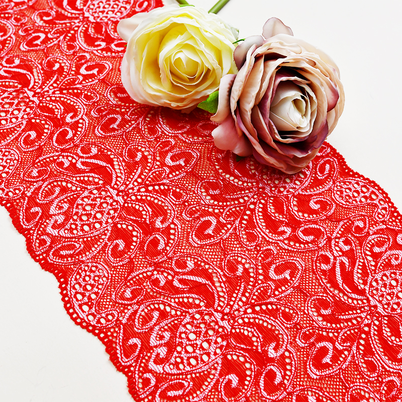 Professional Lace Manufacturer High Quality 17.5cm Stretch White Floral Lace Trim for Women 5199#