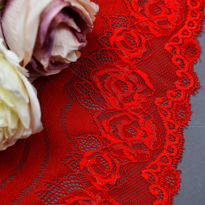 Professional Lace Manufacturer High Quality 19cm Stretch White Floral Lace Trim for Women 59117#