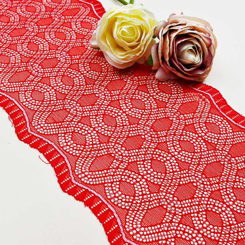 Professional Lace Manufacturer High Quality 18cm Stretch White Floral Lace Trim for Women 25058#
