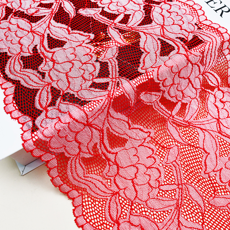 Professional Lace Manufacturer High Quality 20.5cm Stretch White Floral Lace Trim for Women 27338#