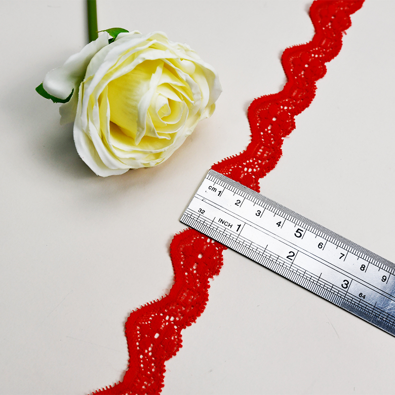 High Quality Stretch Nylon Lace Trim 2.5cm Nylon Lace Fabric Nylon Spandex Lace for Bra And Underwear Wedding Decoration 7708#