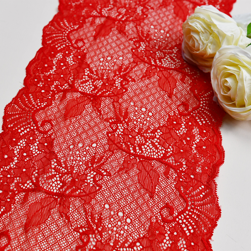 Professional Lace Manufacturer High Quality20cm Stretch White Floral Lace Trim for Women 5197#