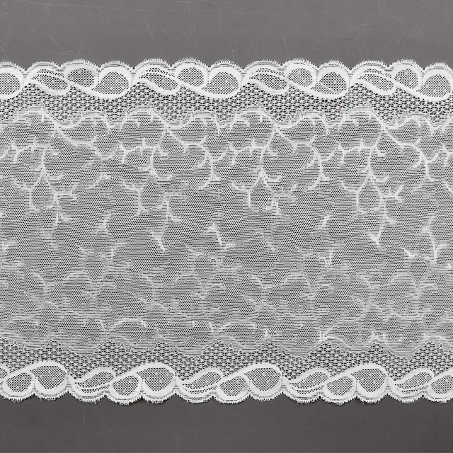 Professional Lace Manufacturer High Quality20cm Stretch White Floral Lace Trim for Women 4033#