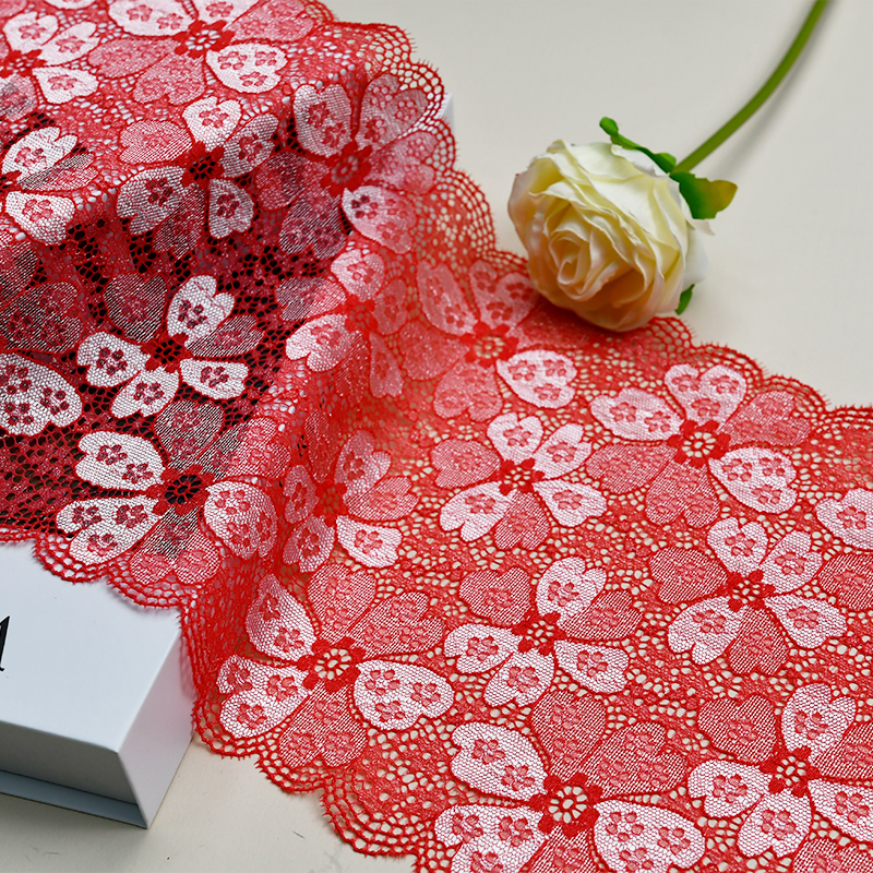 Ready Stock Lace High Quality 18cm Women's Elastic Floral Lace Trim 08025#