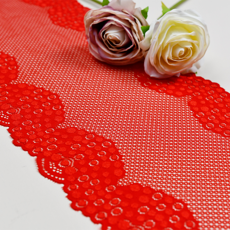 Professional Lace Manufacturer High Quality20.5cm Stretch White Floral Lace Trim for Women5574#