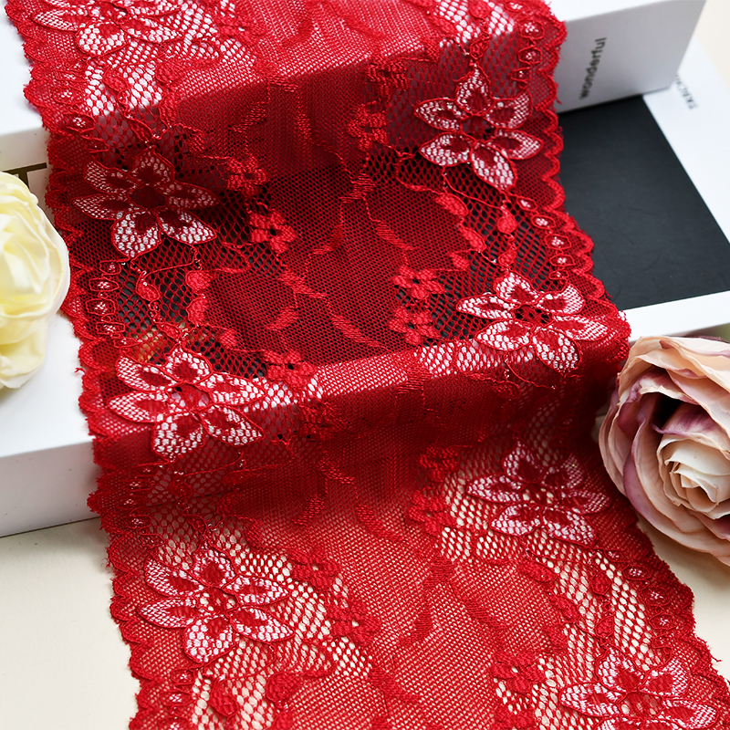 Ready Stock Lace High Quality 16cm Women's Elastic Floral Lace Trim 6514#