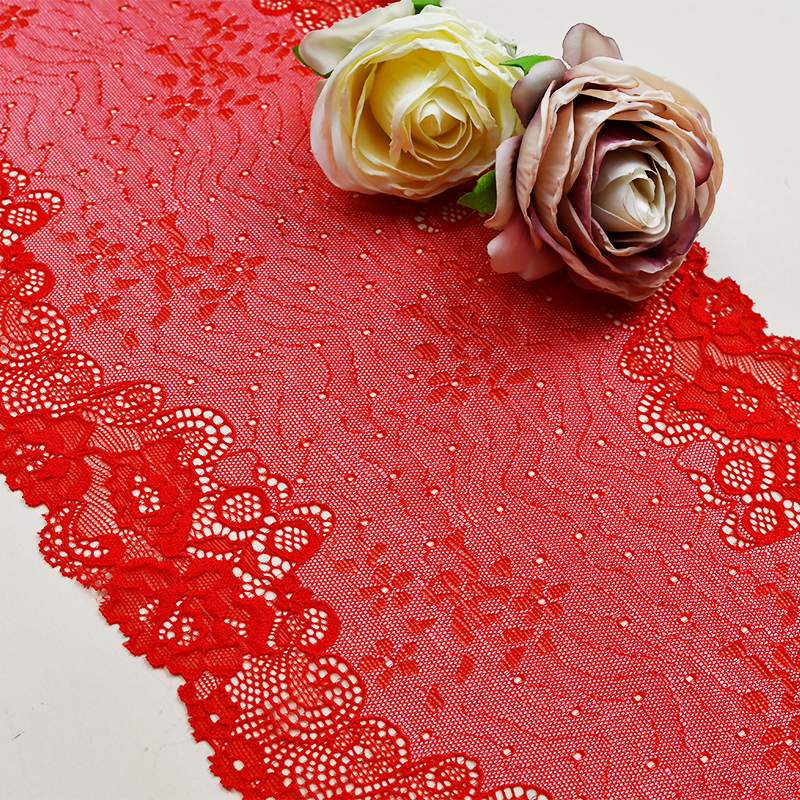 Professional Lace Manufacturer High Quality 21cm Stretch White Floral Lace Trim for Women 6112#