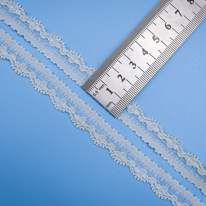High Quality Stretch Nylon Lace Trim 1.5cm Nylon Lace Fabric Nylon Spandex Lace for Bra And Underwear Wedding Decoration 75435#