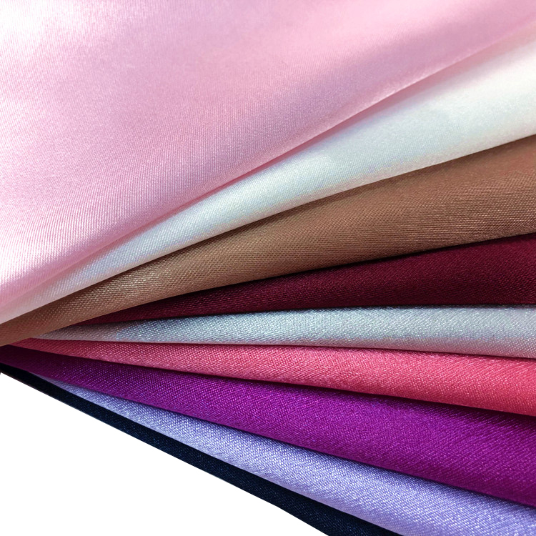 Plain Polyester Bridal Satin Silk Textile Duchess Satin Fabric Roll of Dress