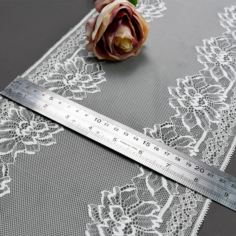 Ready Stock Lace High Quality 19.5cm Women's Elastic Floral Lace Trim 71760#