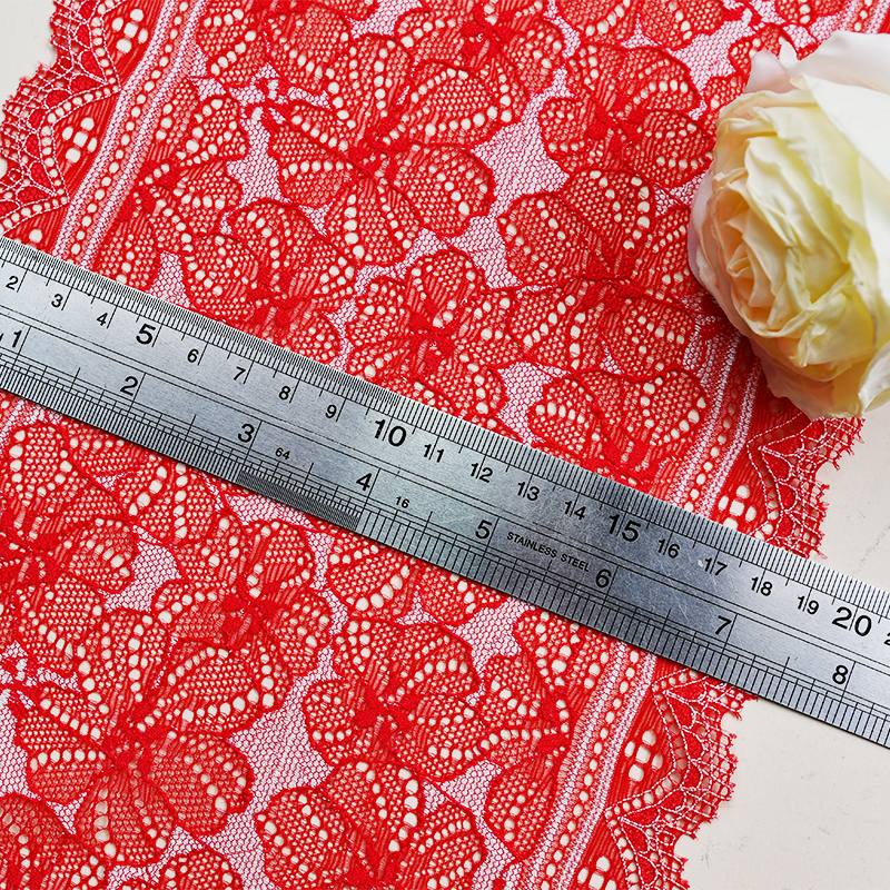 Ready Stock Lace High Quality 18.5cm Women's Elastic Floral Lace Trim 16398#
