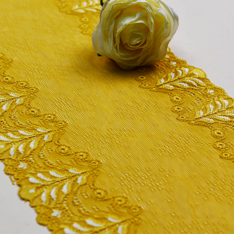 Professional Lace Manufacturer High Quality18cm Stretch White Floral Lace Trim for Women B070#