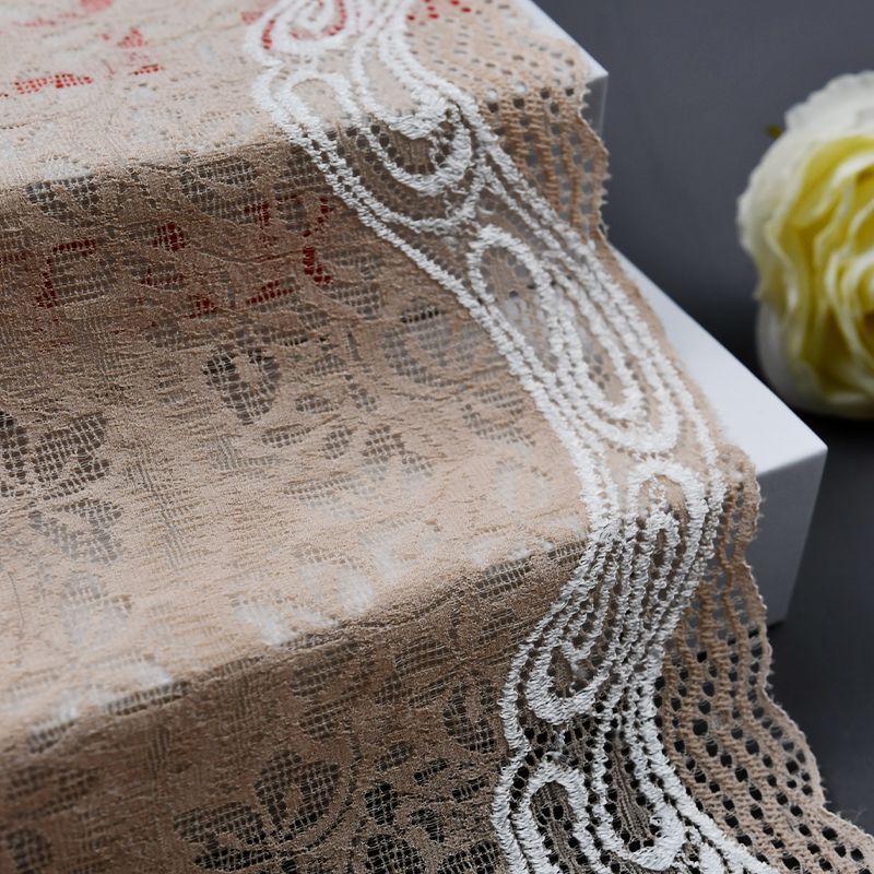 Ready Stock Lace High Quality 21cm Women's Elastic Floral Lace Trim 8040#