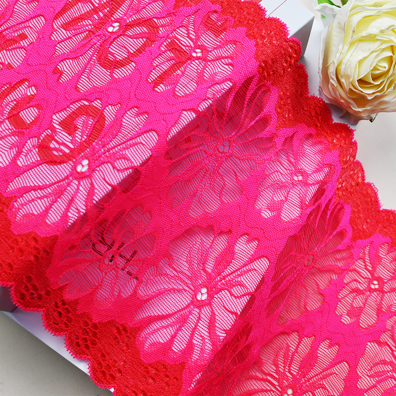 Ready Stock Lace High Quality 19cm Women's Elastic Floral Lace Trim 7682#