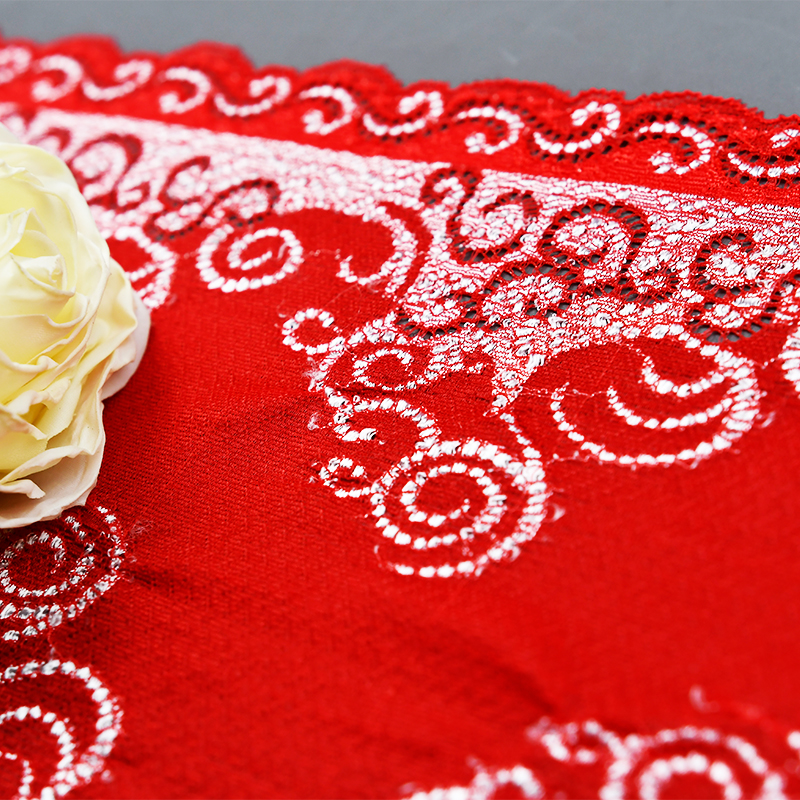 Ready Stock Lace High Quality 19.5cm Women's Elastic Floral Lace Trim 9666#