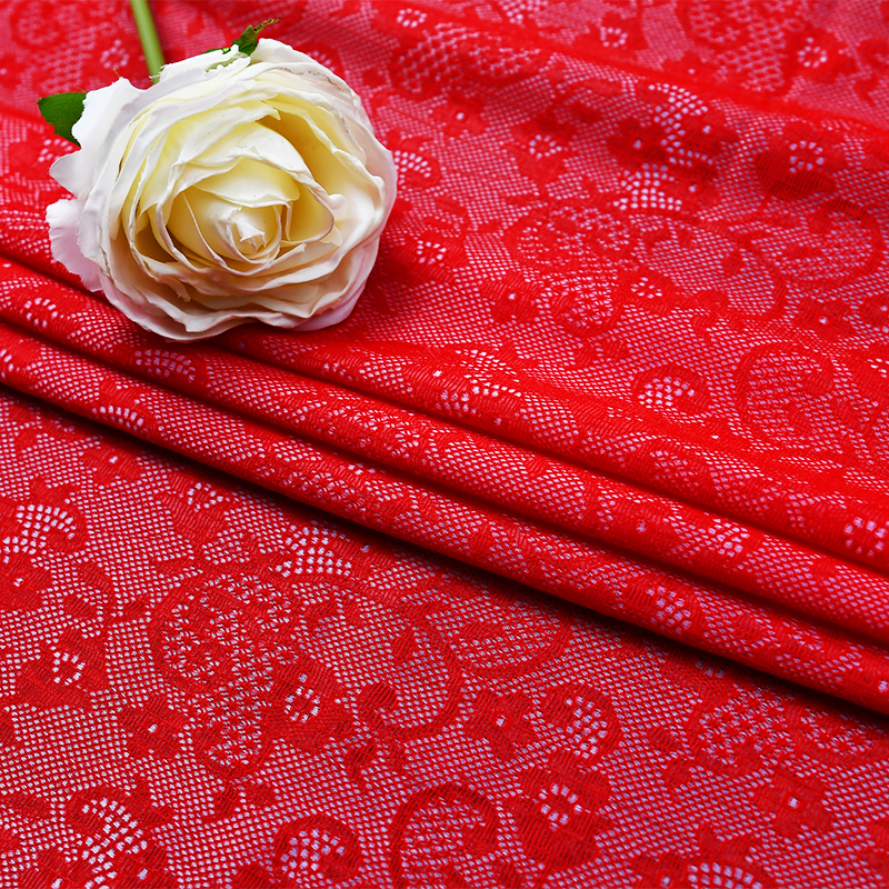 Wholesale two-color knitted elastic lace fabric women's dress 81721#