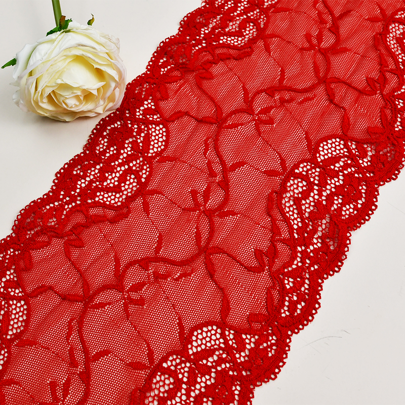 Professional Lace Manufacturer High Quality 17cm Stretch White Floral Lace Trim for Women 5802#