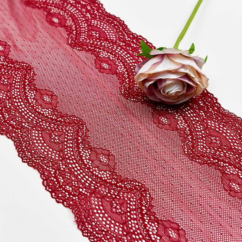  Elegant Mesh Elastic Lace Trim 20cm Spandex Lace Fabric Elastic Lace Women's Dress Underwear Bra 0305#