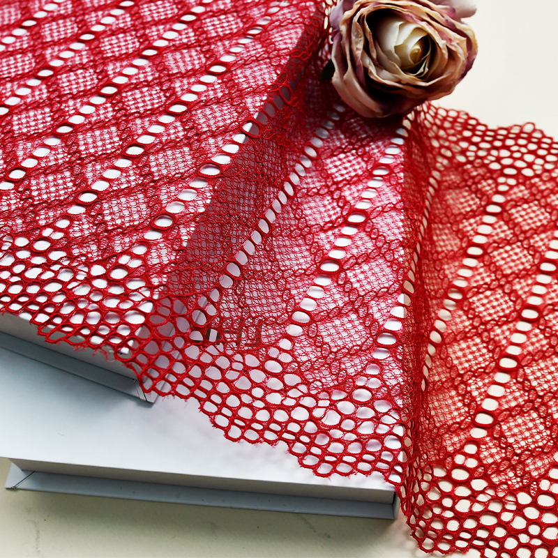 Elegant Mesh Elastic Lace Trim 22cm Spandex Lace Fabric Elastic Lace Women's Dress Underwear Bra 5832-24#