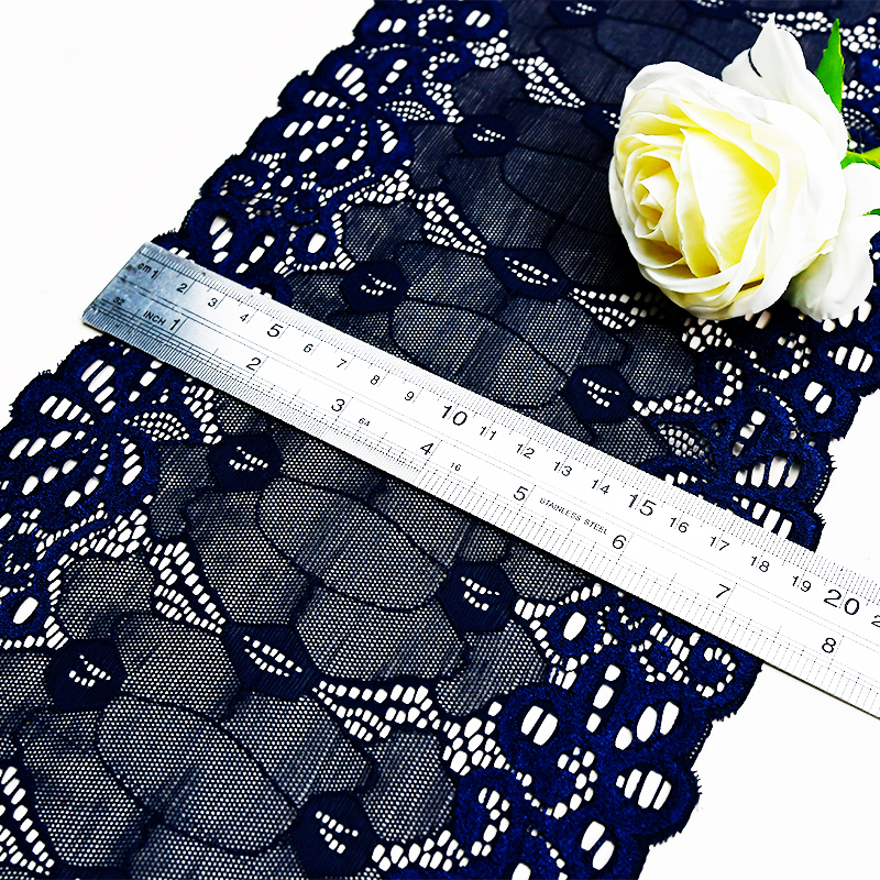 Professional Lace Manufacturer High Quality 19.5cm Stretch White Floral Lace Trim for Women 4402#