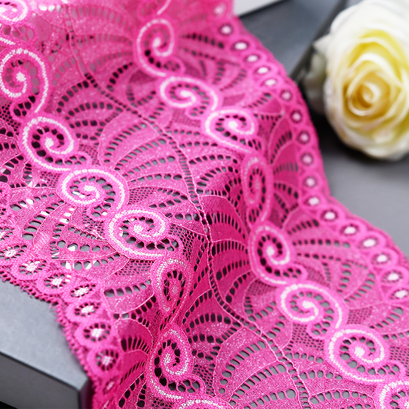 Ready Stock Lace High Quality 16.5cm Women's Elastic Floral Lace Trim 07103#