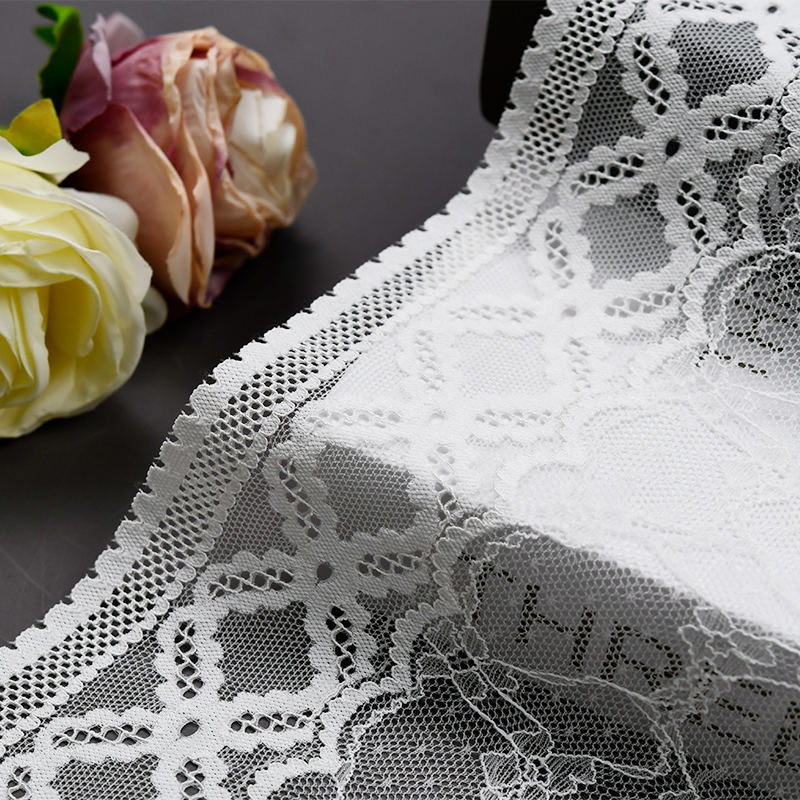Elegant Mesh Elastic Lace Trim 24cm Spandex Lace Fabric Elastic Lace Women's Dress Underwear Bra 7059#