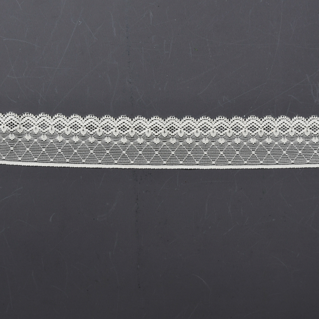 Elastic Lace 3.8CM Fashion 3D Nylon Spandex Stretch White Floral Lace Trim 106679#