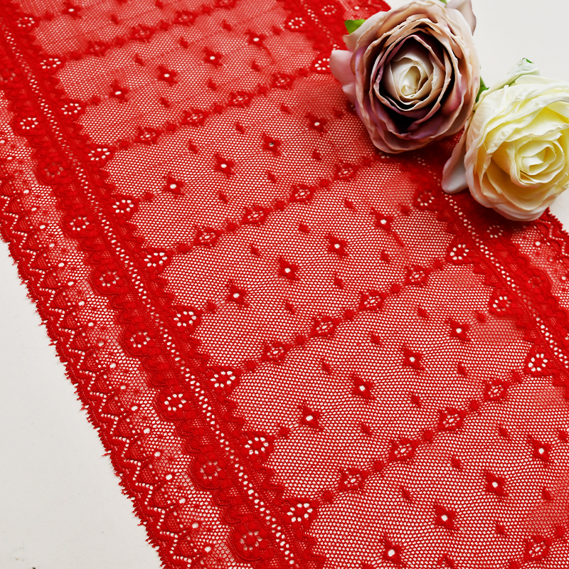 Ready Stock Lace High Quality 21.5cm Women's Elastic Floral Lace Trim 6016#