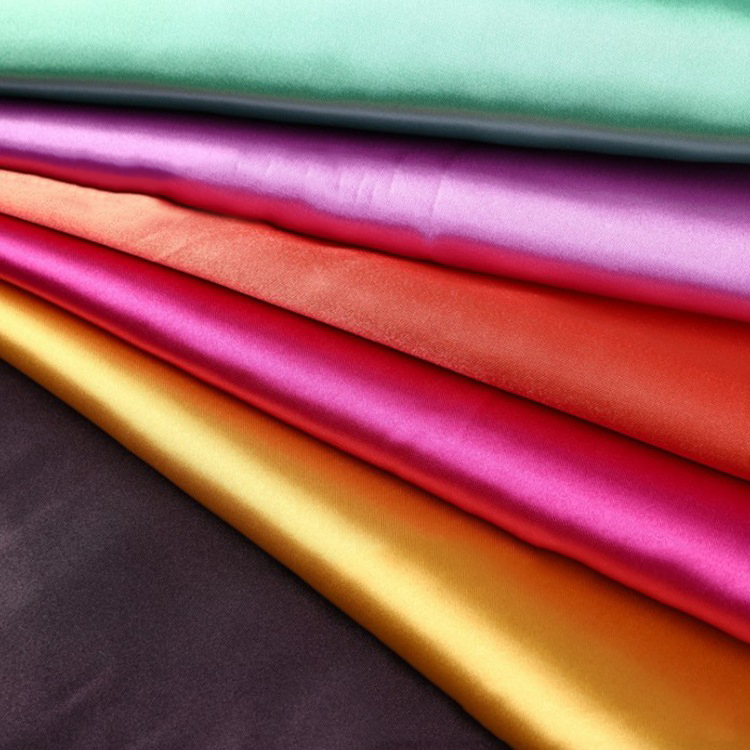 Plain Dyed 96% Polyester 4%Spandex Bridal Satin Stretch Textile Satin Fabric for Nightwear Garment