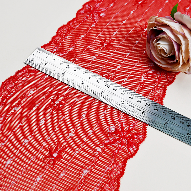Ready Stock Lace High Quality 18cm Women's Elastic Floral Lace Trim2420#