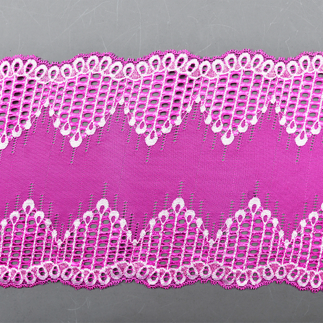 Professional Lace Manufacturer High Quality17cm Stretch White Floral Lace Trim for Women B017#