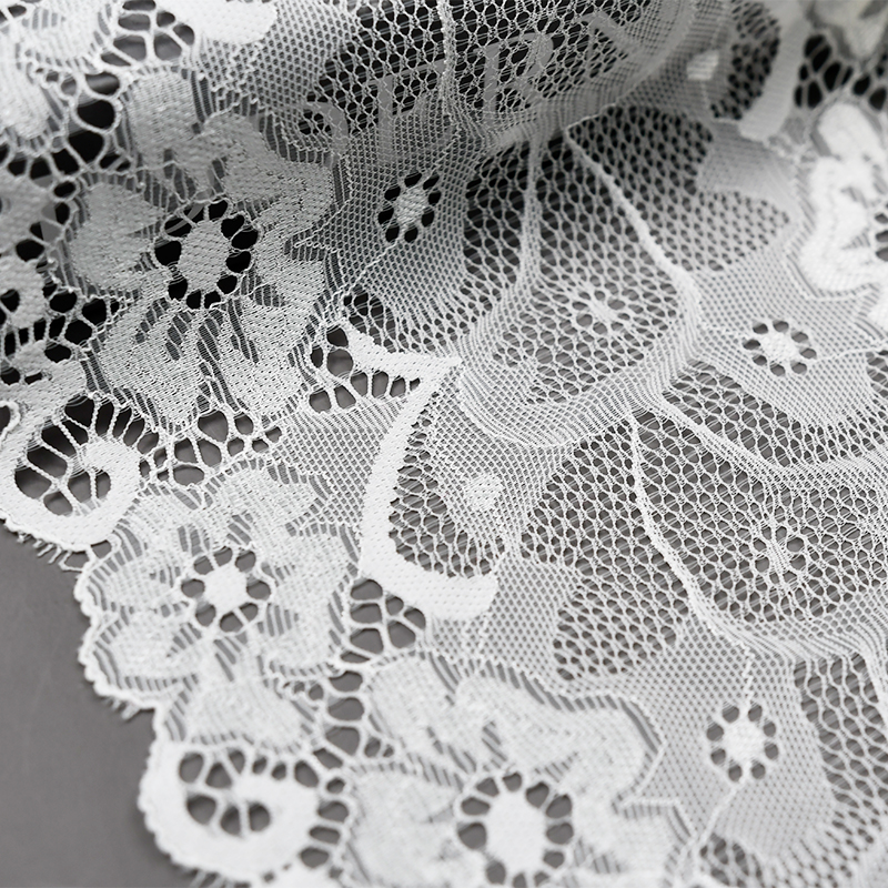Professional Lace Manufacturer High Quality16.5cm Stretch White Floral Lace Trim for Women59017#
