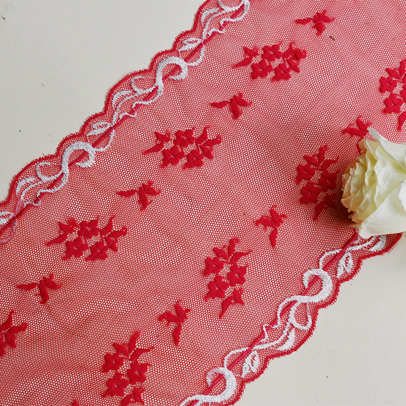 Ready Stock Lace High Quality 18cm Women's Elastic Floral Lace Trim 88135#