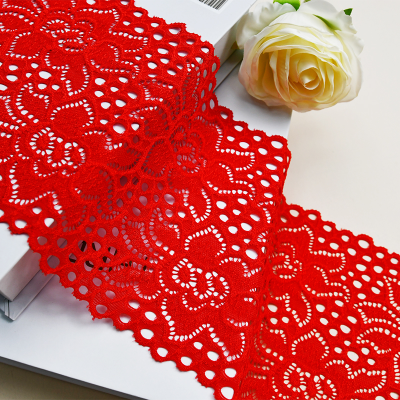 manufacturers supply 13.5cm wide warp knitted white lace underwear clothing accessories DIY wedding dress stretch lace 9042#