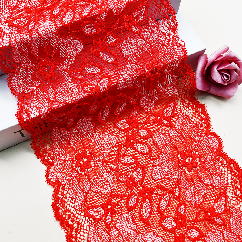 Ready Stock Lace High Quality 18cm Women's Elastic Floral Lace Trim 6815#