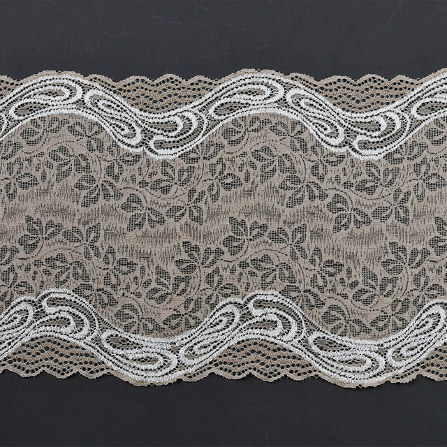 Ready Stock Lace High Quality 21cm Women's Elastic Floral Lace Trim 8040#